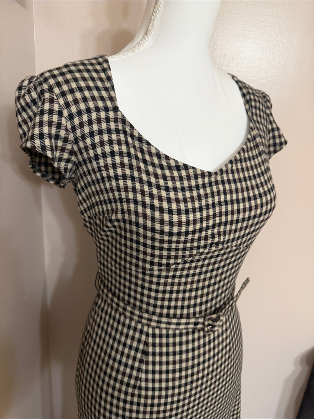 Rare Stop Staring Gingham Midi vintage pinup ModCloth Dress